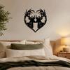 Durable Hanging Ornaments for Patio Metal Deer Heart Wall Decoration, Silhouette Couple Ornaments, Animal Art Decorative Accents Bedroom Sculpture