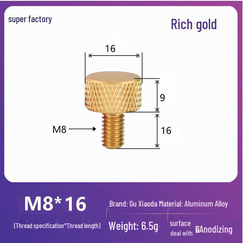 Knurled Aluminum Alloy Hand-Tightening Knob - M3M4M5M6M8 Sizes.