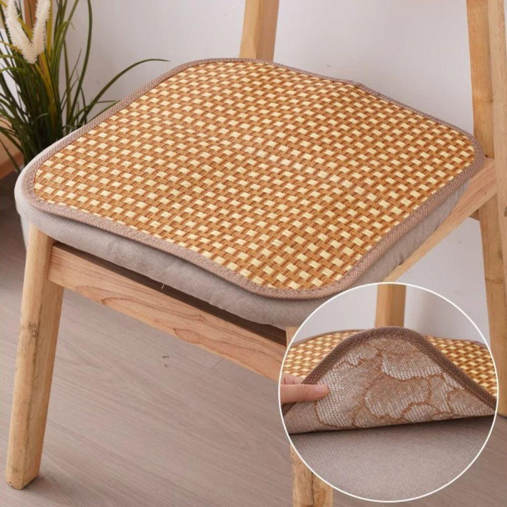 4 Piece Breathable Summer Chair Pad Non-slip Seat Cover Rattan Cooling Seat Cushion  Office