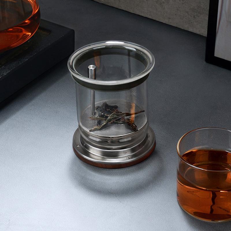 Bonston Elegant Cup Insulation Separation Bubble Teapot Heat-resistant Glass Teapot Simple Filter Tea Cup 500ml