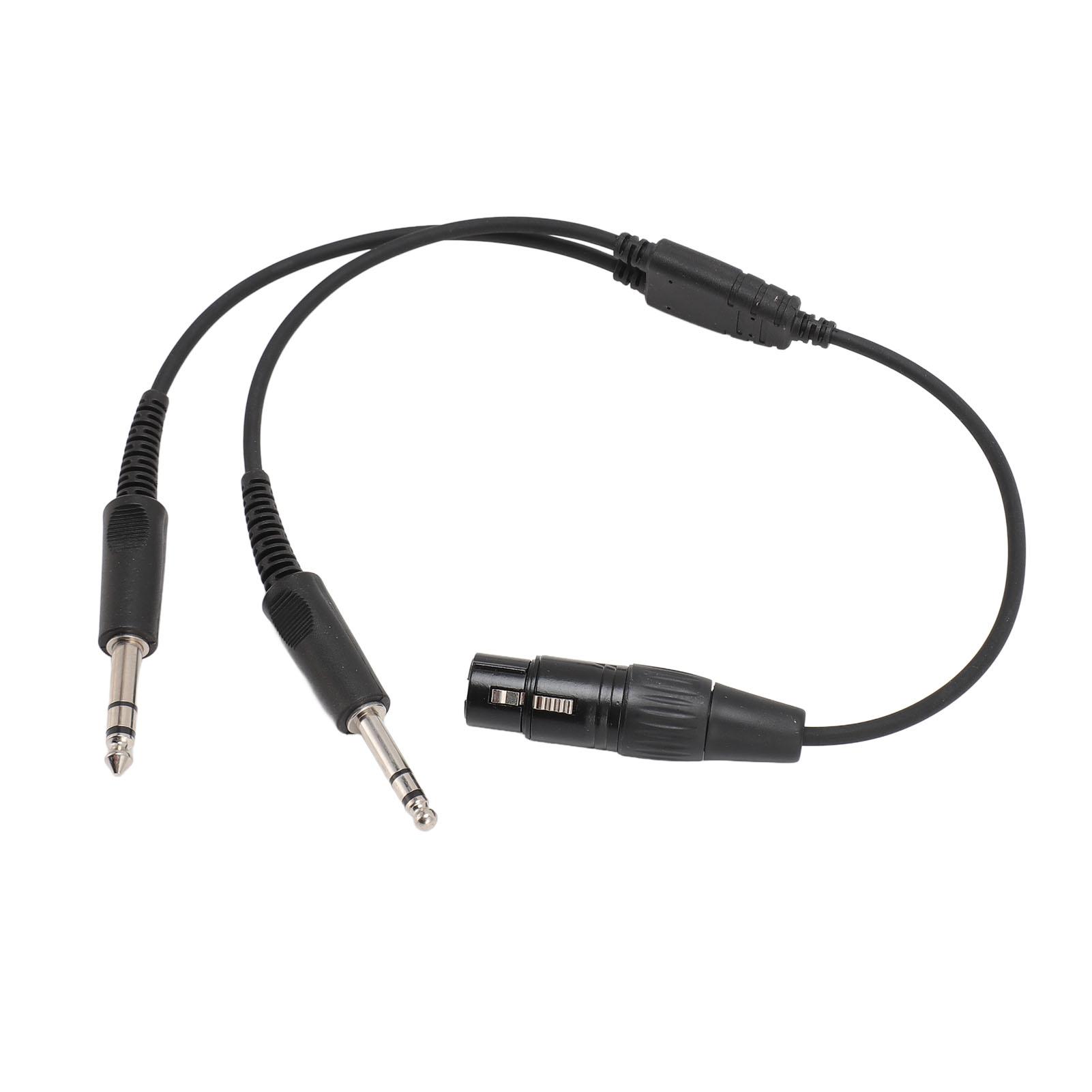5-pins XLR naar GA Dubbele Stekker, Koptelefoonadapter XLR 5-pins Vrouwelijk naar GA Dubbele Stekker Man Aviation Headset Adapter met Premium Afgeschermde Kabel