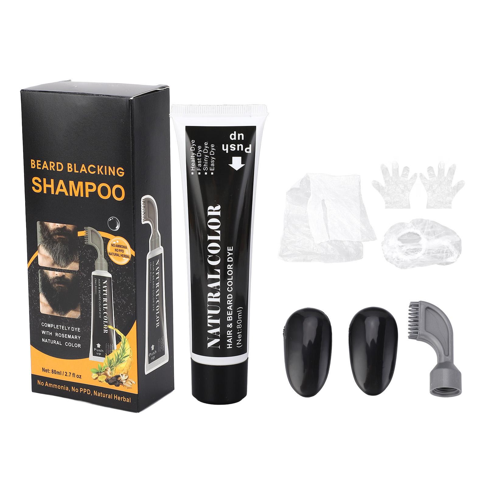 

Краска для бороды для мужчин 80 мл Черная краска для бороды Безопасная нежная краска для усов Легкое нанесение для здорового лица