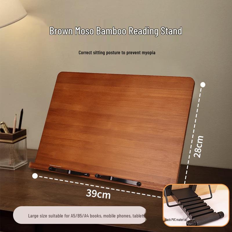 Nastavitelný bambusový stojan na čtení pro děti a studenty