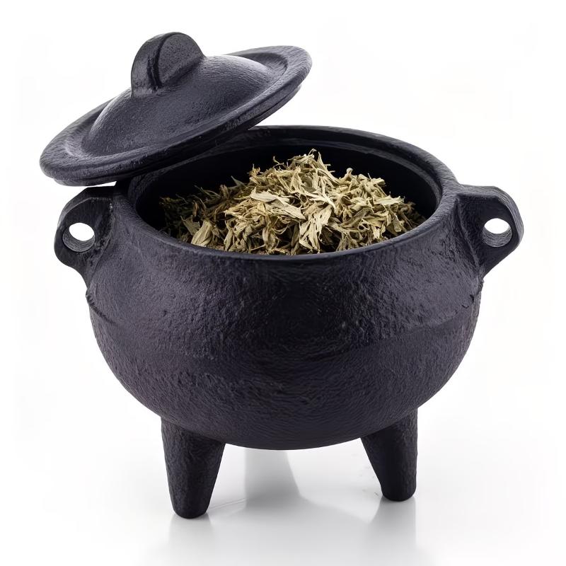 Mini Cast Iron Sandalwood Incense Holder Sage Smudge Pot Burner Home Decor Suitable For Meditation Yoga Halloween
