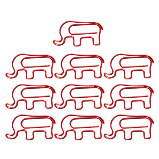 

10Pcs Christmas Paper Clips Colorful Elephant Design Non-bending Paper Clips Office School Desk Organizing Cards Document Fasteners 10 Pcs