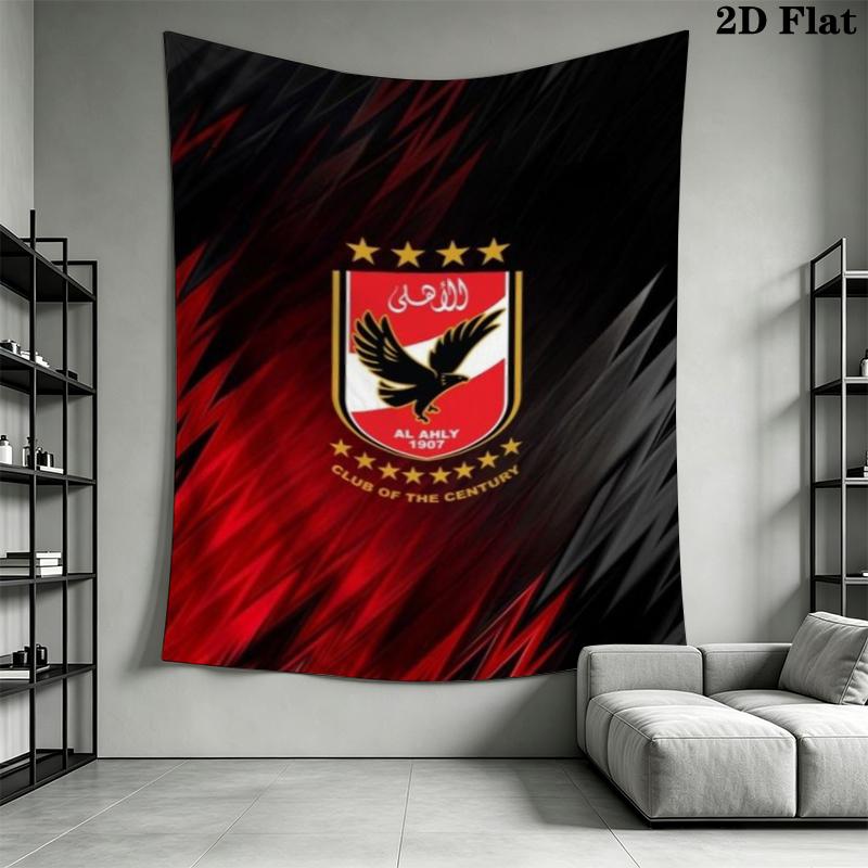 Al Ahly Wall Tapestry Aesthetic Wall Hanging Printed Fabric Blanket Decorative Tapestries for Bedroom Living Room Home Decor