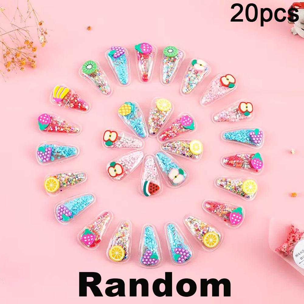 10pcs Cartoon Quicksand Bb Clip Cute Simple Hair Clip Glitter Hair Accessories Girl Hair Clip Y2k Accessories Hair Accessories