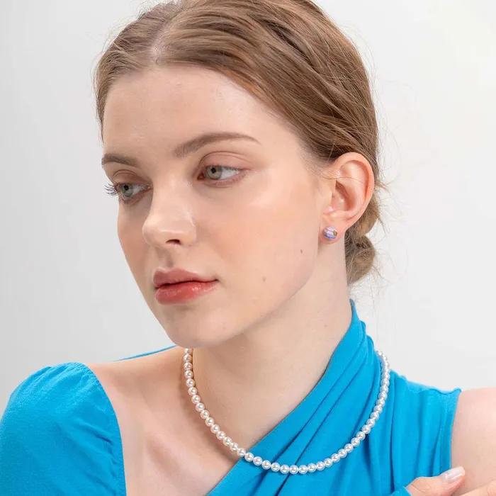 Stratigraphic Two-Way Ceramic Pearl Earrings (LP)