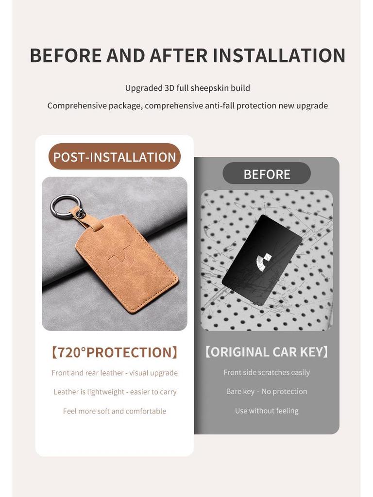 Ji Yue 01 Card Key Case: High-End 2023 Leather Protective Cover with Buckle