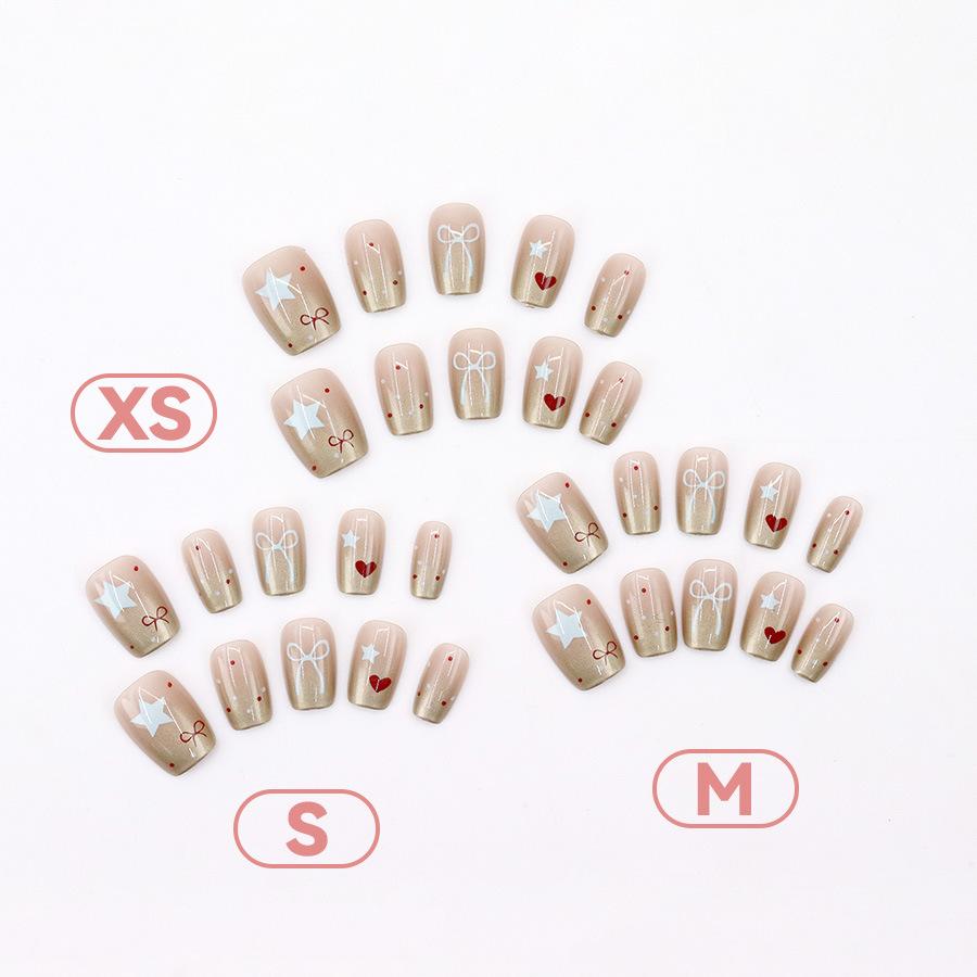 24 Pieces 30 Short Cute Sweet and Cool Love Bows, Small Fresh Student Temperament Noble Nail Art Stickers