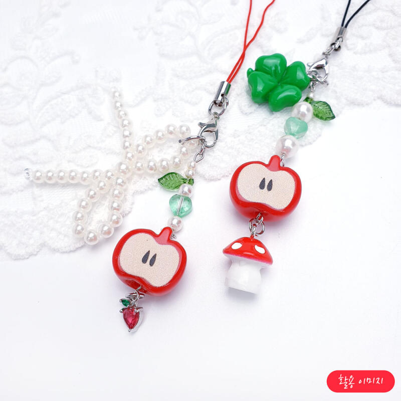 Acrylic Half Apple Penetrating Keychain Accessory