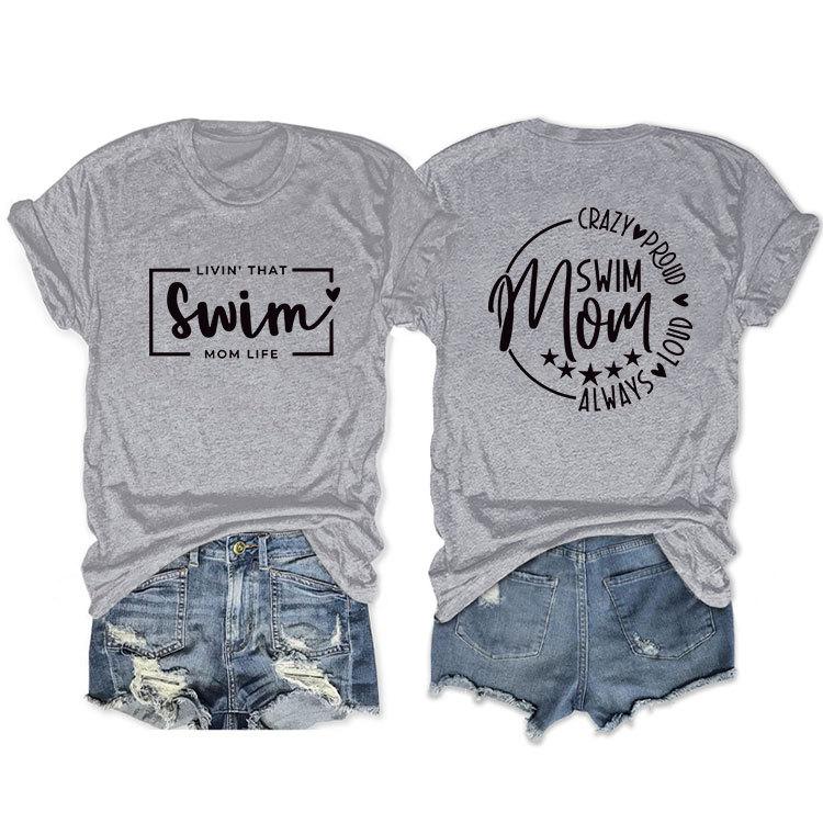 Casual T-shirt Double-sided alphabet print short-sleeved top