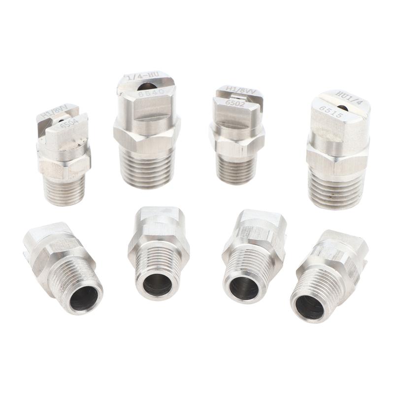 Easy to Install 1/8" 1/4" HVV/HU 304 Stainless Steel Flat Fan Spray Nozzle for Industrial Cleaning Projects