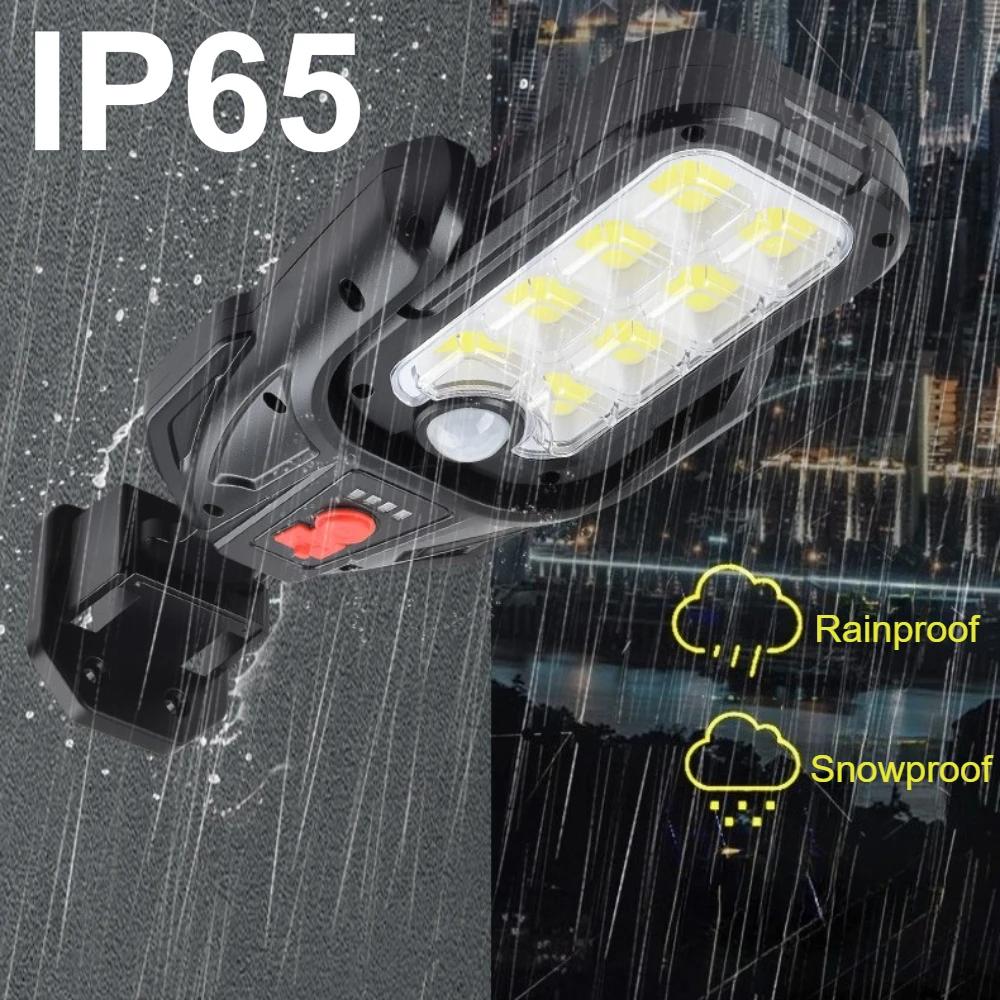 Mehrwinkelverstellbare Solarbetriebene Bewegungsmelder-Wandleuchte 3 Lichtmodi Duale Solare USB-Aufladung für Außen Terrasse Garten