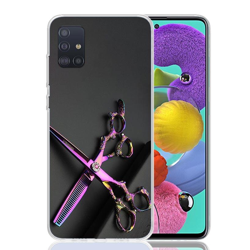 Hair Stylist Scissors Brush Phone Case For Samsung Galaxy A52 A42 A32 A22 A12 A51 A50S A40 A30S A20E A10S A41 A31 A21S A11 A72 A