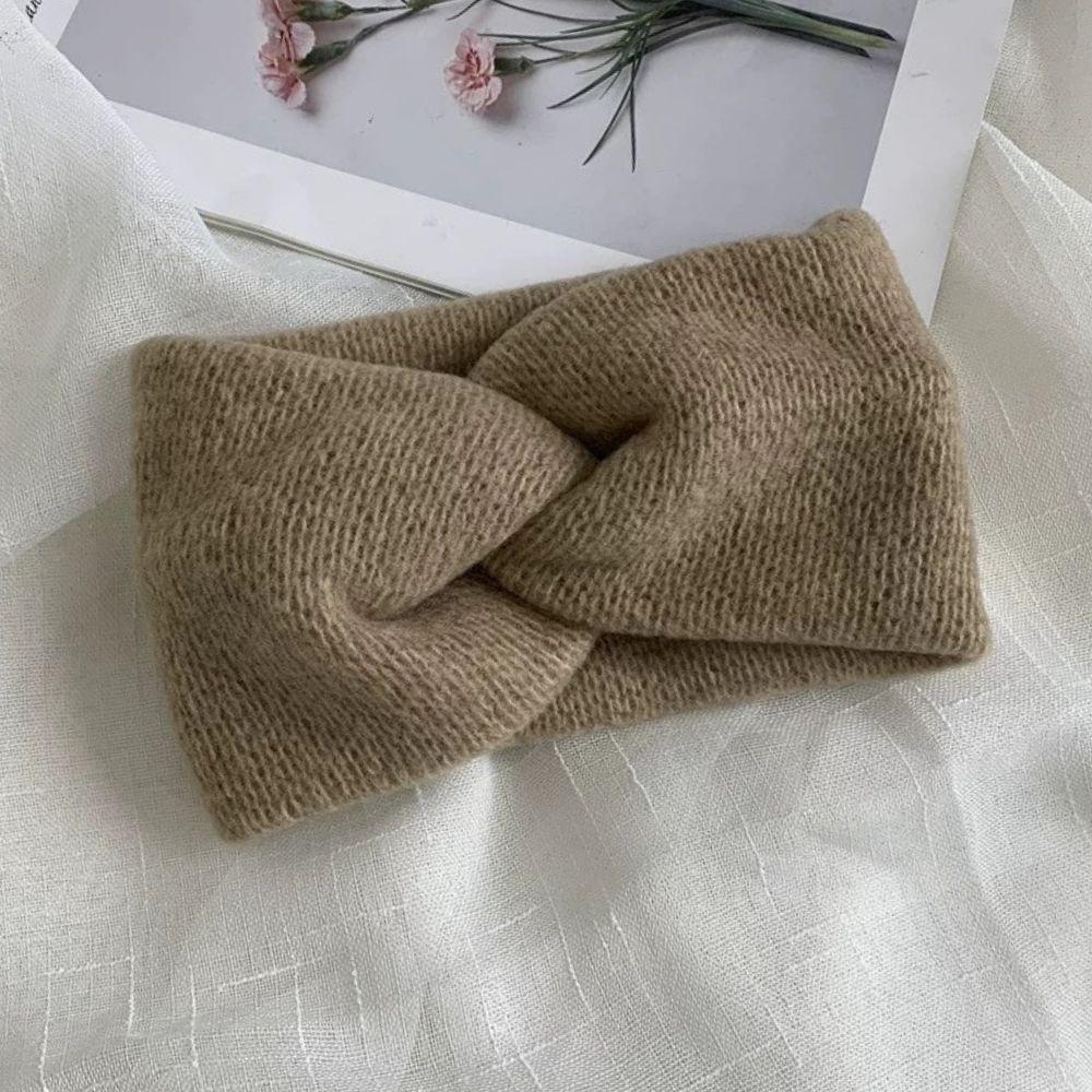 New Women Girls Solid Color Hair Bands Knitted Wool Headbands Vintage Cross Turban Bandage Ear Warmer Hairbands Hair Accessories