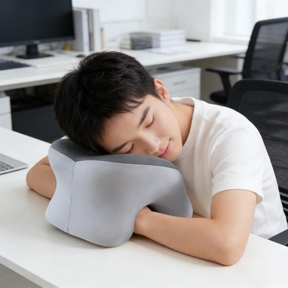 Skin-friendly Students U Shape Nap Pillow Hollow Design Desk Sleep Head Support Chest Protection