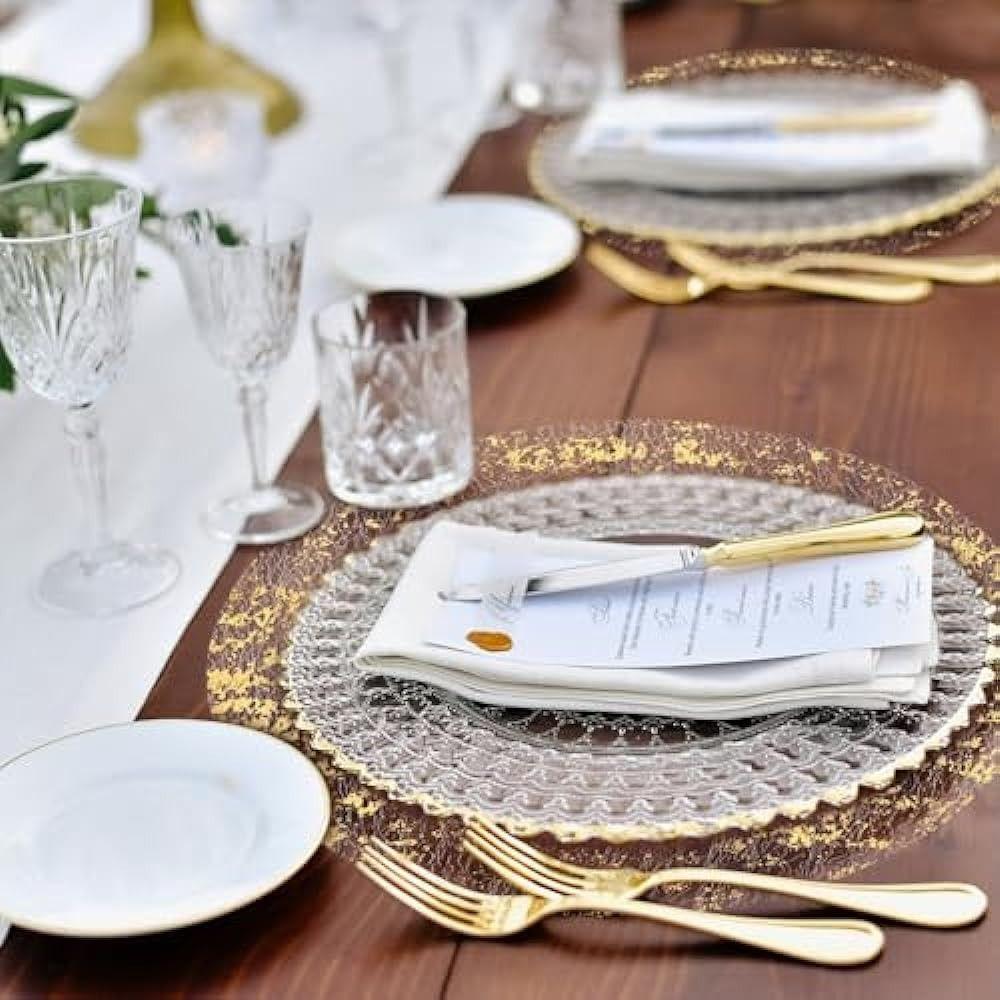 10pcs Metallic Glitter Foil Mesh Gold Placemats Disposable Table Mats  Thanksgiving