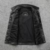 May Khaki Tooling Recut First Layer Rindslederjacke Herren Motorradweste Ärmellose Lederjacke