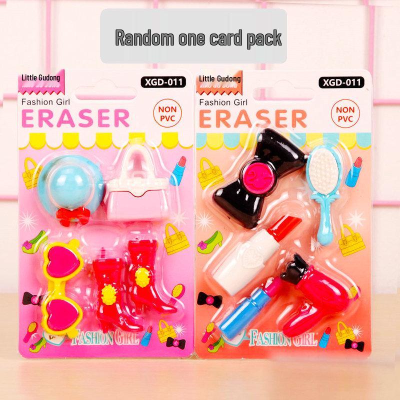 Adorable Cartoon Mini Eraser Set for Students – Perfect Back-to-School Gift