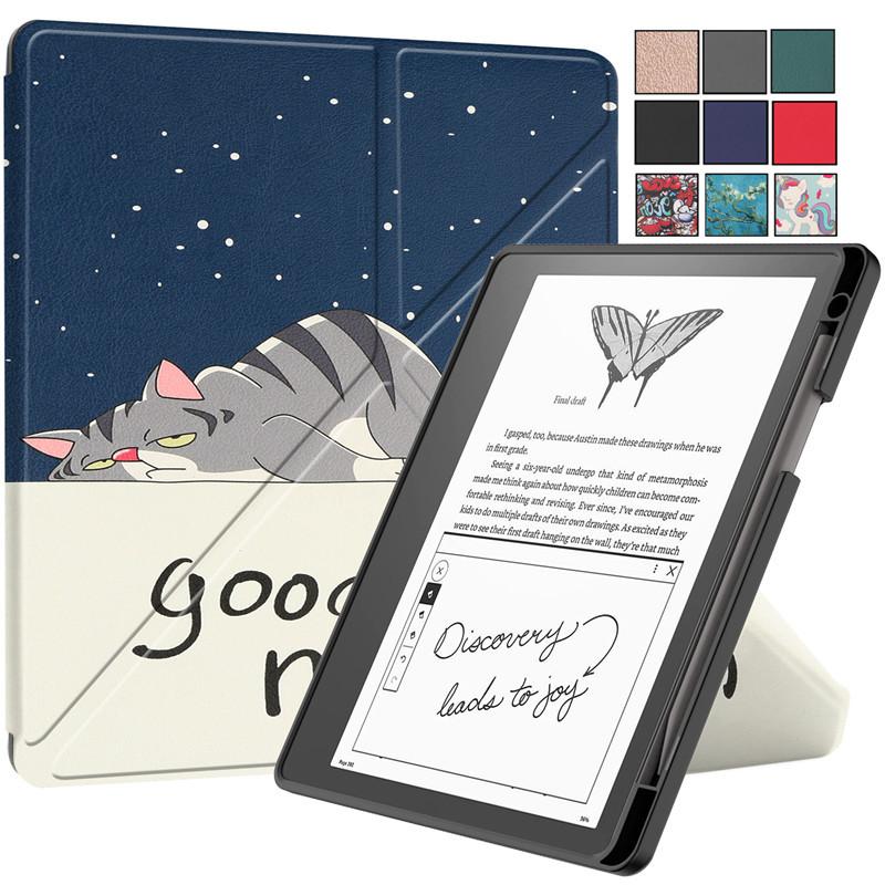 

Чехол для планшета Funda для Kindle Scribe, чехол из искусственной кожи, ТПУ, силиконовый чехол для электронной книги, чехол для Kindle Scribe 2022, чехол 10,2 дюйма с подставкой для карандашей for Kindle Scribe миндальный