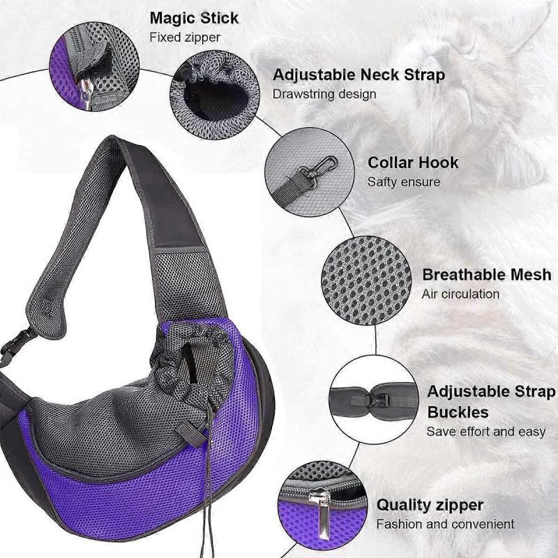 Pet Bag, Adjustable Pet Carrier Bag for Dog, Breathable Mesh Messenger Bag for Dog Cat, Carrying Backpack Suitable for Subway, Walking Travel, HikingM