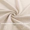 360 Degrees Swivel Lounge Chair with Stool, Height-Adjustable, Chenille Cover, with Lumbar Cushion, Cream White