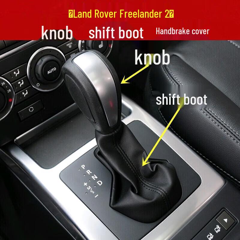 Land Rover Freelander 2 Gear and Handbrake Dust Cover Set Leather Handbrake Cover, Black Stitching
