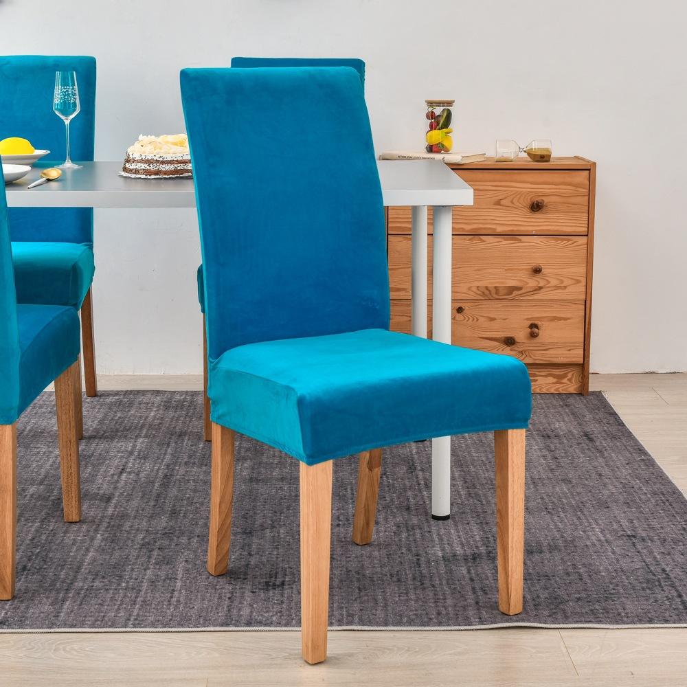 Soft Thick Solid Velvet Fabric Chair Covers Stretch Chair Covers For Dining Room Chair Slipcovers Chair Protectors Covers Dining
