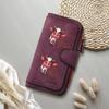 Cute Cow Printed Long Wallet Casual Multi Slot Portable Card Holder Purse for Daily Use