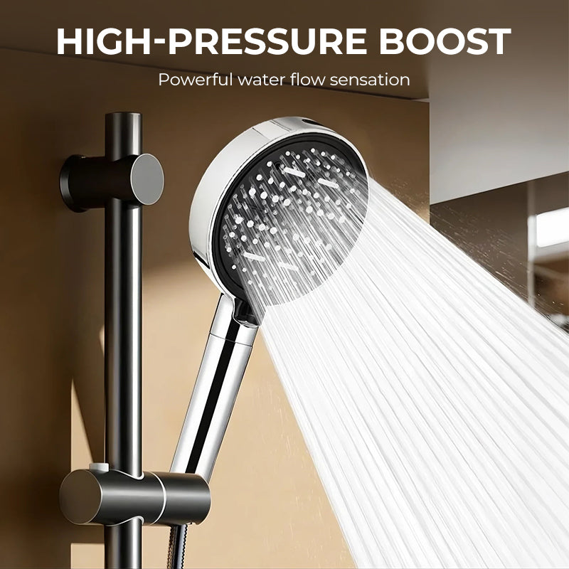 6 Modes Pressure Boost Shower Head Multifunction Adjustable Large Water Shower Nozzle Massage Bathroom Accessory