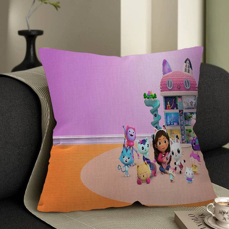 G-Gabbys D-Dollhouse Stitch Lucky Dragon Pillow Cover Sofa Cushion Cover Home Room Decoration Children Gift