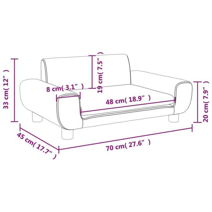 VidaXL Canapé pour enfants gris clair 70x45x33 cm velours, mini canapé, mini canapé-chaise, mini canapé pour enfants, canapé 3196387