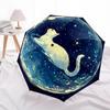 1pc Galaxy Cat Fashionable Automatic Opening/Closing Folding Umbrella with 8 Bones, Windproof Portable, Daily Use221