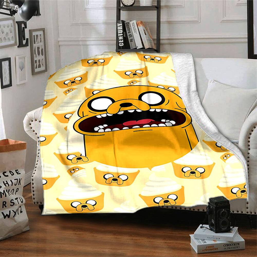 1pc Adventure Time Soft Skin-Friendly Flannel Blanket with Digital Printing, Various Sizes Available for Family, Friends, Birthday