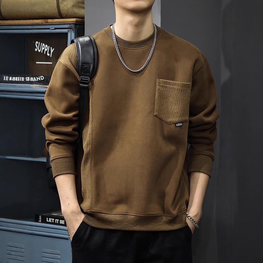 Осенний дизайн Sense Splicing свитер мужской американский свободный повседневный грубый — фото 5