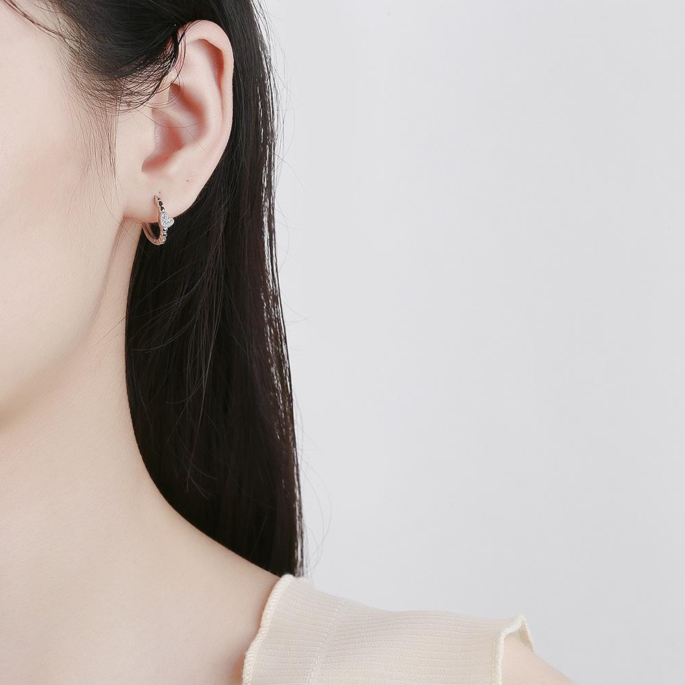 Love Heart Summer Earrings: 925 Sterling Silver Sweet Heart-Shaped Minimalist Jewelry for Women