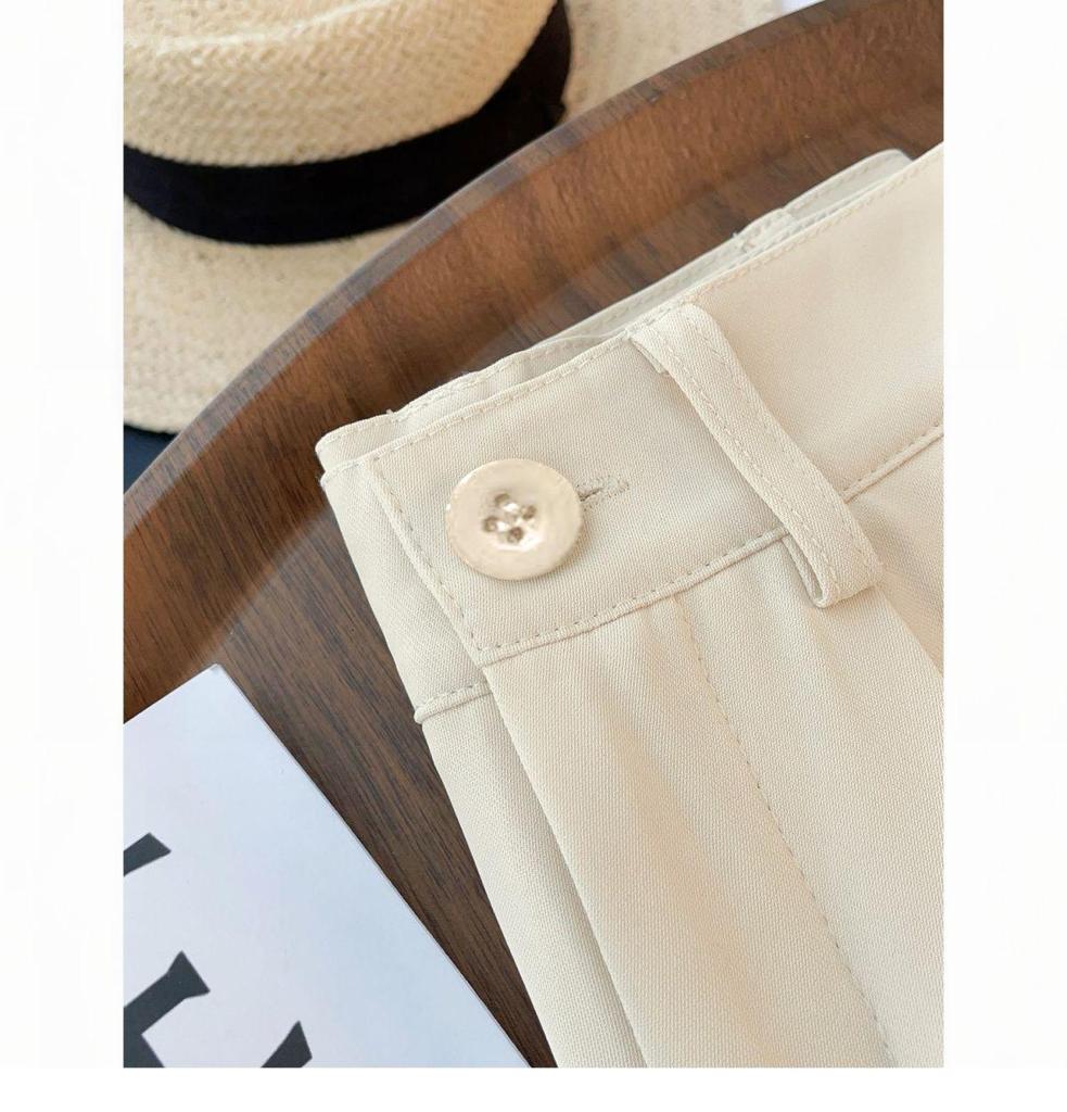 Women's Floor-Length Wide-Leg Pants, Spring/Summer 2026, High-Waisted, Loose Fit, Versatile for Petite Figures, Lightweight, Casual.