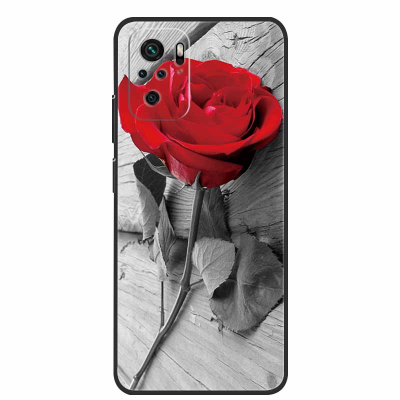 Für Xiaomi Poco M5s Hülle Luxus TPU Weiches Silikon Handy Rückseite für PocoM5s Stoßfest Blumen Niedliche Cartoon Blumen Neue Hülle