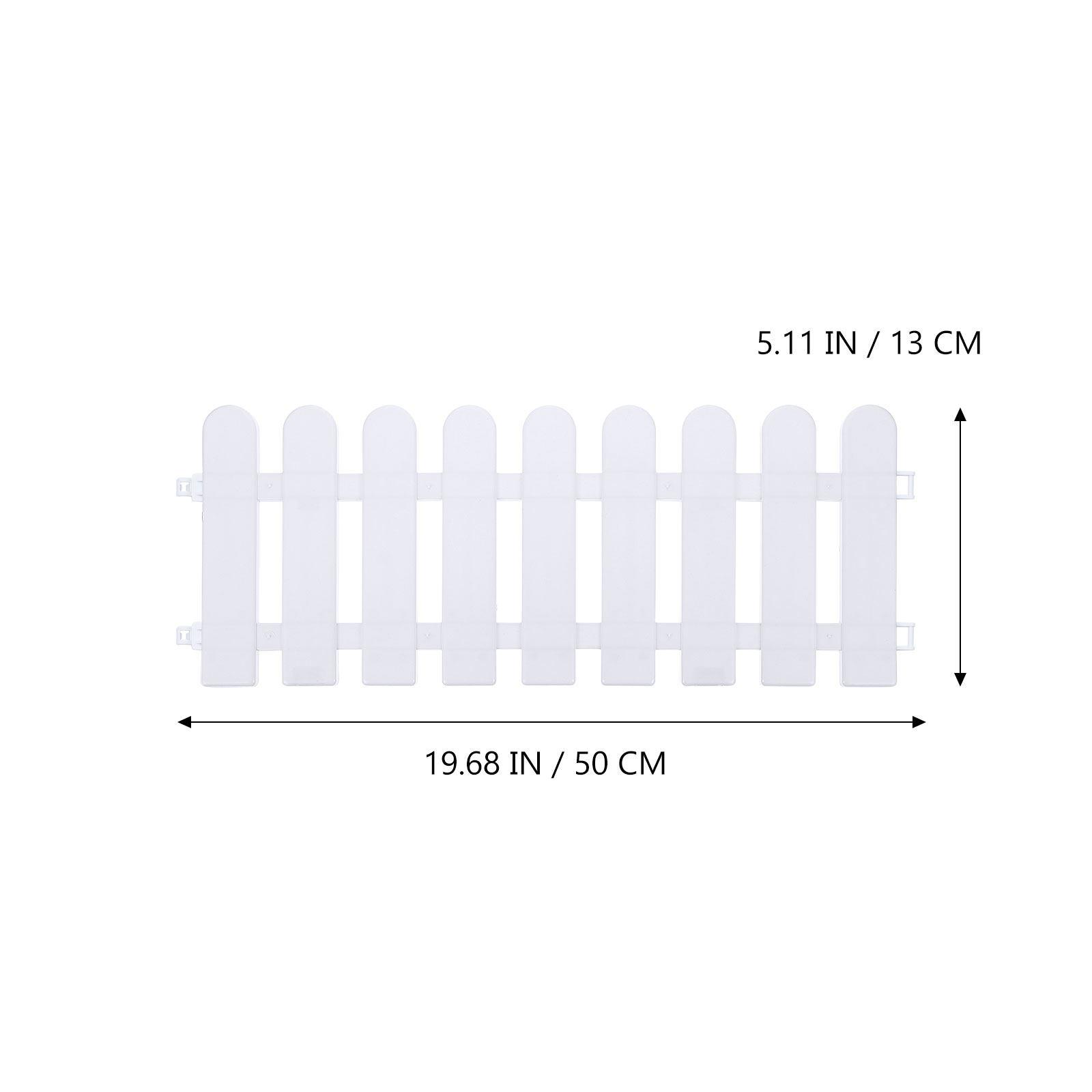 

4Pcs White Plastic Garden Fence Round Head Smooth Surface Outdoor Decorative Landscape Edging Courtyard Fence Garden Fences