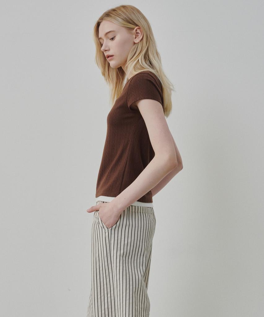 Ollibeudeollibeu Henley Neck Layered T-Shirt Ow6Me5700