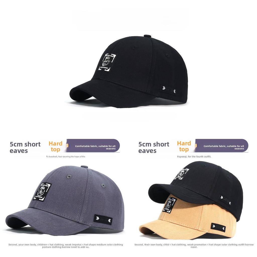 Cotton Letter Embroidery Baseball Cap With Short Brim For Men And Women 2024 Spring Fashion