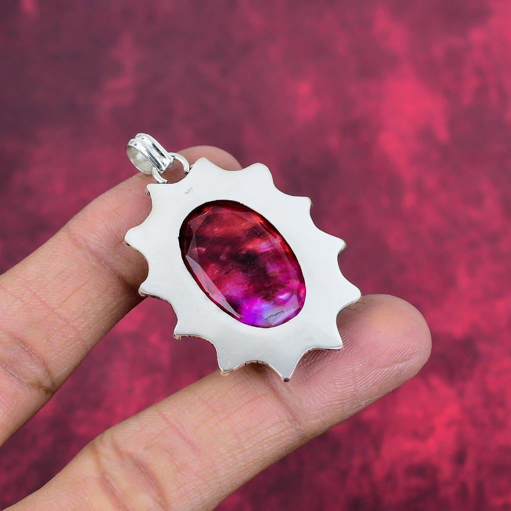 Pendentif en ammolite, bijoux faits à la main, pendentif en argent sterling massif 925, cadeau pour femme