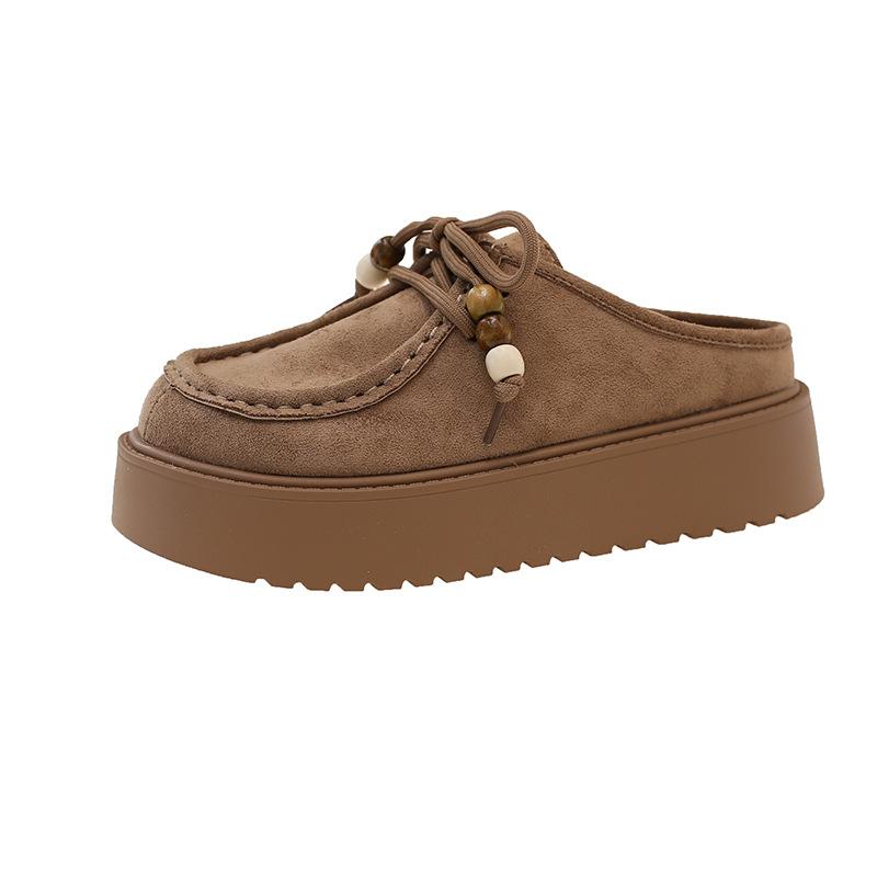 Retro Birkenstock slippers women's autumn wear 2025 new retro one-pedal bag head half slippers are good for casual shoes