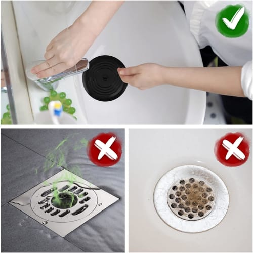 HUAZONTOM Sink Drain Lid, 15cm, for Soaking, Oxygen Soaking, Bleach, Sink Cleaning, Deodorizing, Sink, Bathroom, Kitchen, Bath, Tub, Black