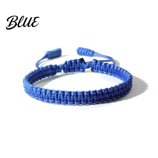 Gender-neutral Bracelet Unisex Hand Rope Adjustable Handmade Braided Solid Color