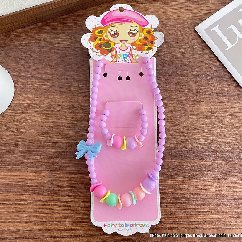 Children's Cute Cartoon Fruit Pendant Bracelet Set with Lucky Dragon - Birthday Gift Box