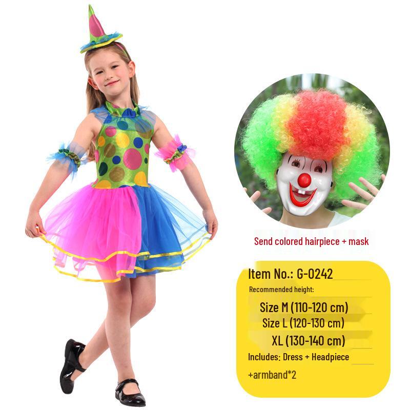 Kids' Clown & Magician Costume Set for Boys & Girls - Perfect for Masquerades, National Day, Christmas & New Year Performances.