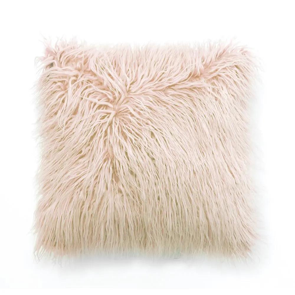 Luxury Super Soft Plush Faux Fur Pillow Case Winter Warm Mongolian Pillow Cover Throw Cushion Pillowcase Bedroom Home Decor