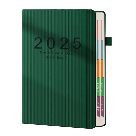 

2025 Daily Planner Notebook Одна сторінка на день Січень-грудень 2025 365 сторінок зелений